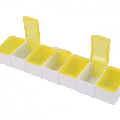 Portable Travel 7 Compartment Detachable Easy Open Pill Box Medicine Case Dispenser Pill Container Storage Box