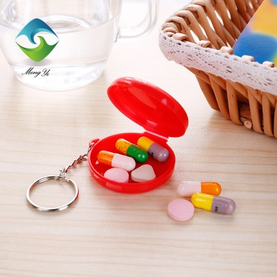 small portable plastic round pill box pp material mini pill package