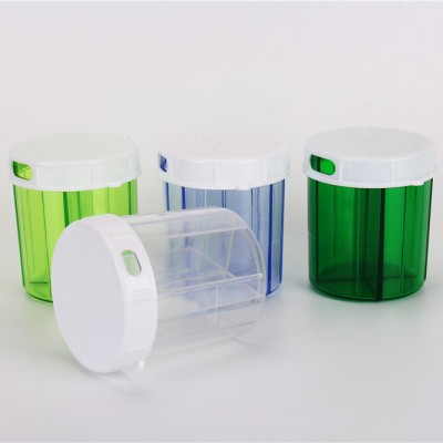 4 Grid Round Easy Open Mini Portable Pill Box Bottle Medicine Cases Pill Organizer Translucence Dispenser Holder