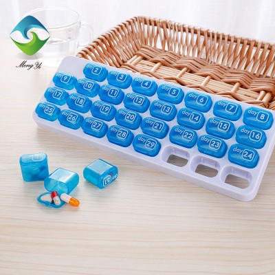 Keyboard 31 Compartment Separable Travel Pill Organizer Medicine Storage Case Monthly Pill Case