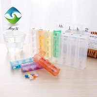 7 Day Plastic Pill Box Colorful 28 Compartment Medicine Container Spring Tablet Drug Storage Box