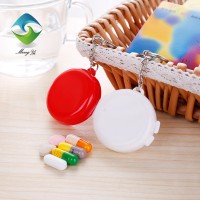 Food Grade Small One Case Red White Healthy Pill Box Pocket Travel Use Medicine Case Tablet Container