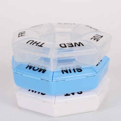 Weekly Plastic Pill Box 7 Day Round 7 Cases Portable Medicine Case Pill Dispenser Tablet Container