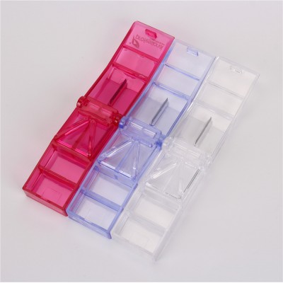 Eco-friendly Clear Rectangle Pill Cutter For Small Pills Or Big Pill Cutter Rite Aid Medicine Cutter Splitter Tablet Container