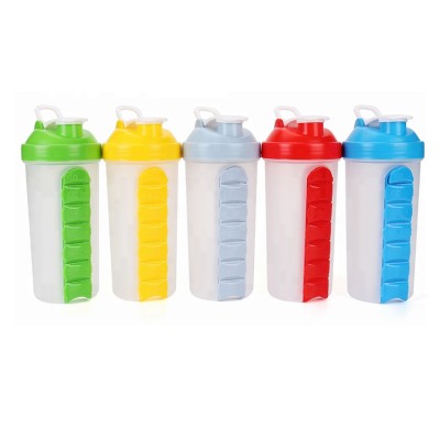 water bottle with pill box plastic drinking bottle