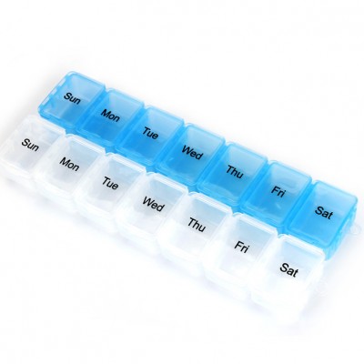 Customized Logo Plastic Week Pill Case/7Days Pill Box/7 cases detachable plastic Medicine Organizer  Tablet Container